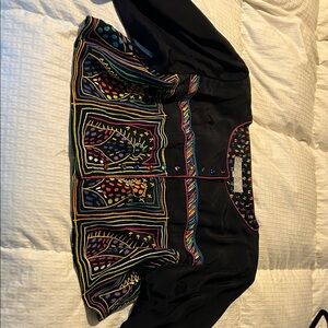 Vintage black, colorful jacket by Dorothy Shoelen platinum edition.